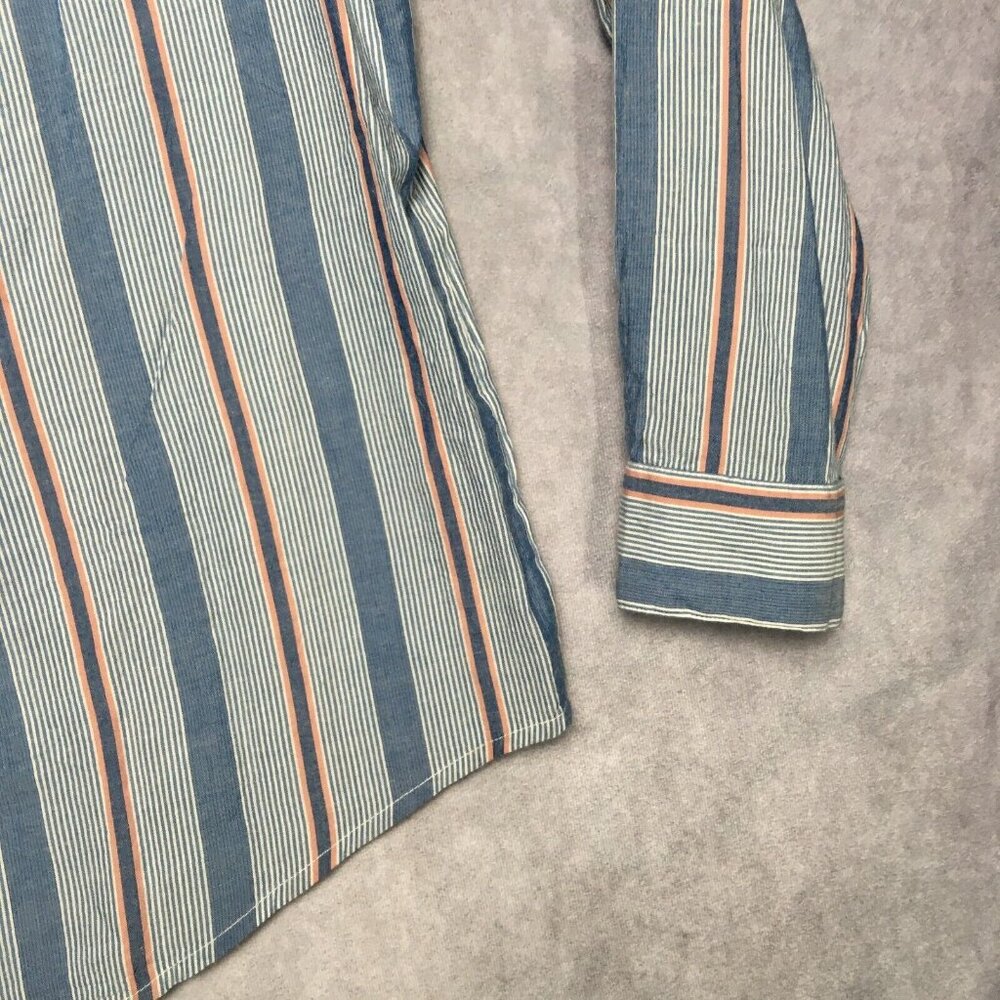 Lucky Brand Womens Button Up Long Sleeve Shirt size Large New w Tags Blue Stripe - Picture 14 of 16